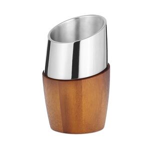 Nambe Silver and Acacia Luna Wine Chiller